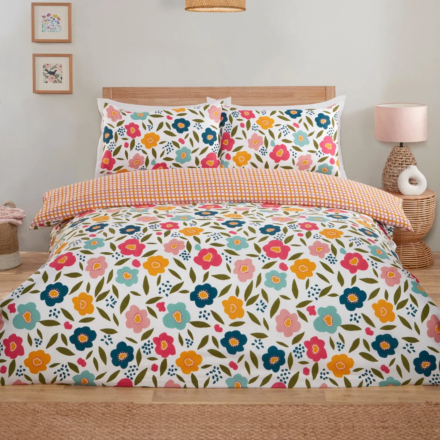 Lottie Floral Single Bedding Set - Orange image