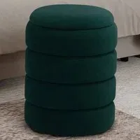 Lottie Storage Footstool - Green