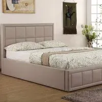 Lotus King Size Bed with Storage - Beige