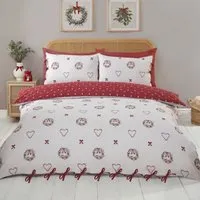 Love at Christmas Double Duvet Set - Red