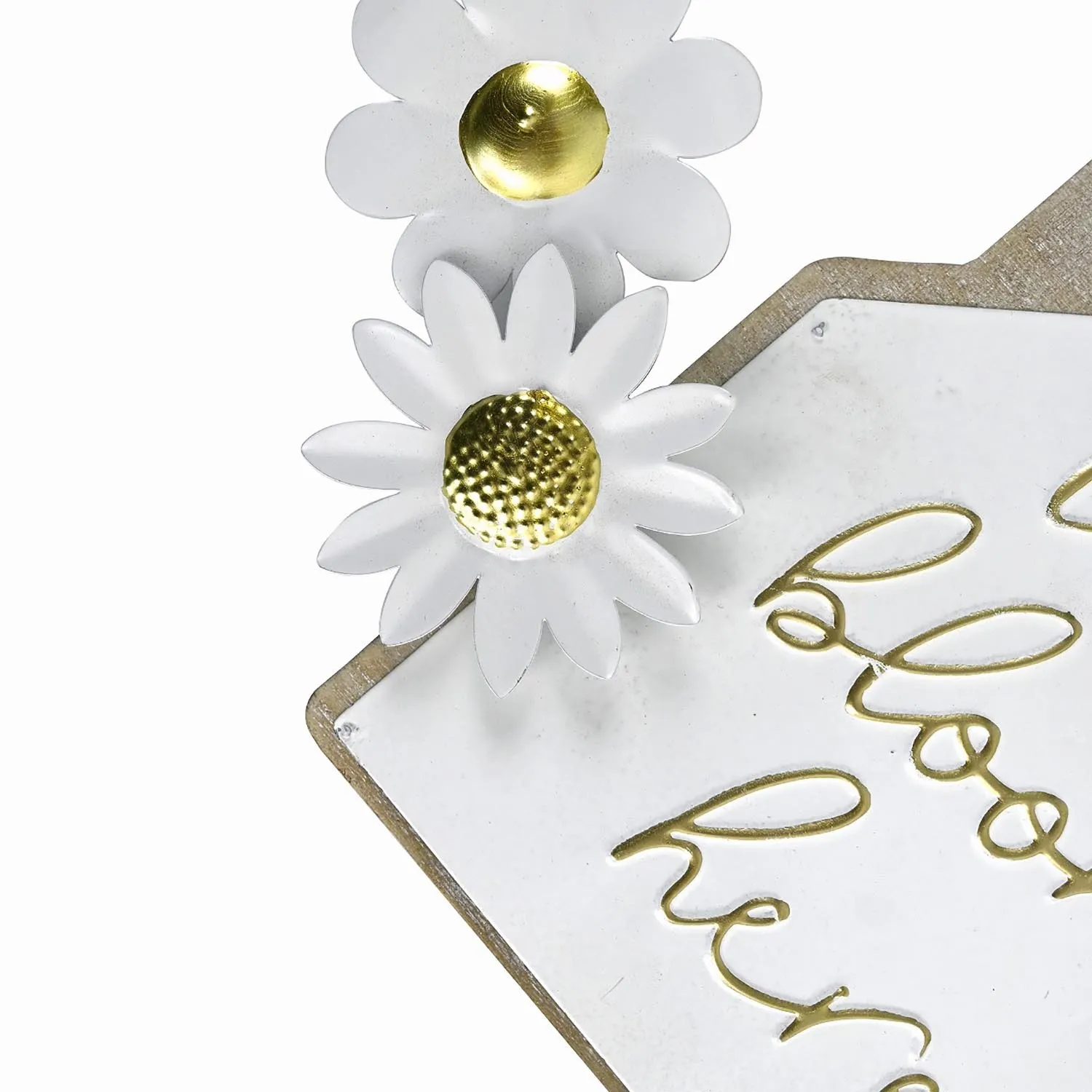 Love Blooms Here Beaded Wall Sign - White