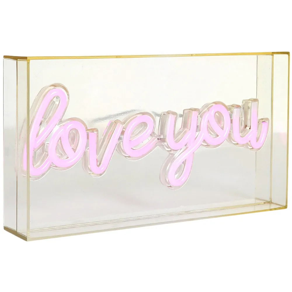 Love You Neon Block Light - Pink