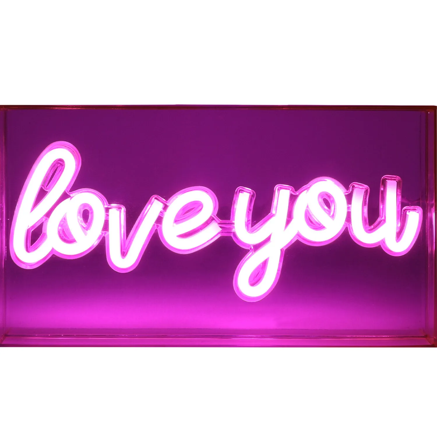 Love You Neon Block Light - Pink
