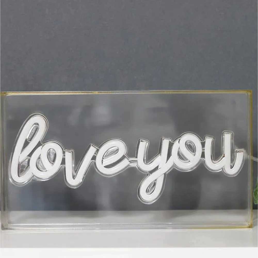 Love You Neon Block Light - Pink