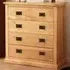 Lucca 4 Drawer Chest of Drawers with Brass Drop Handles - Pine