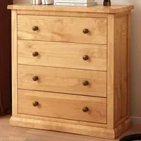 Lucca 4 Drawer Chest of Drawers with Brass Knobs - Pine