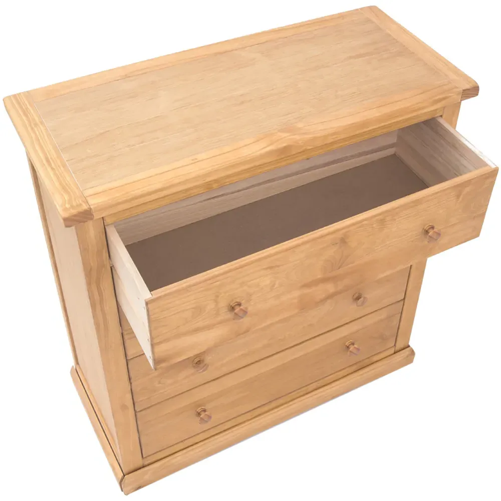 Lucca 4 Drawer Chest of Drawers with Wood Knobs - Pine