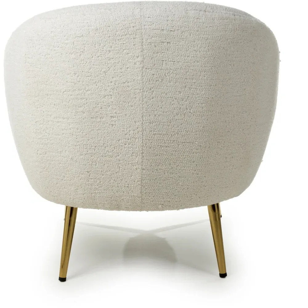 Lucia Tub Chair - White, Boucle