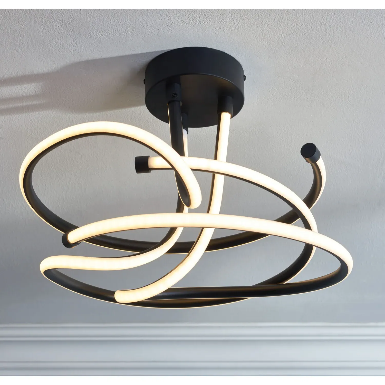 Luciana Flush Ceiling Light - Black