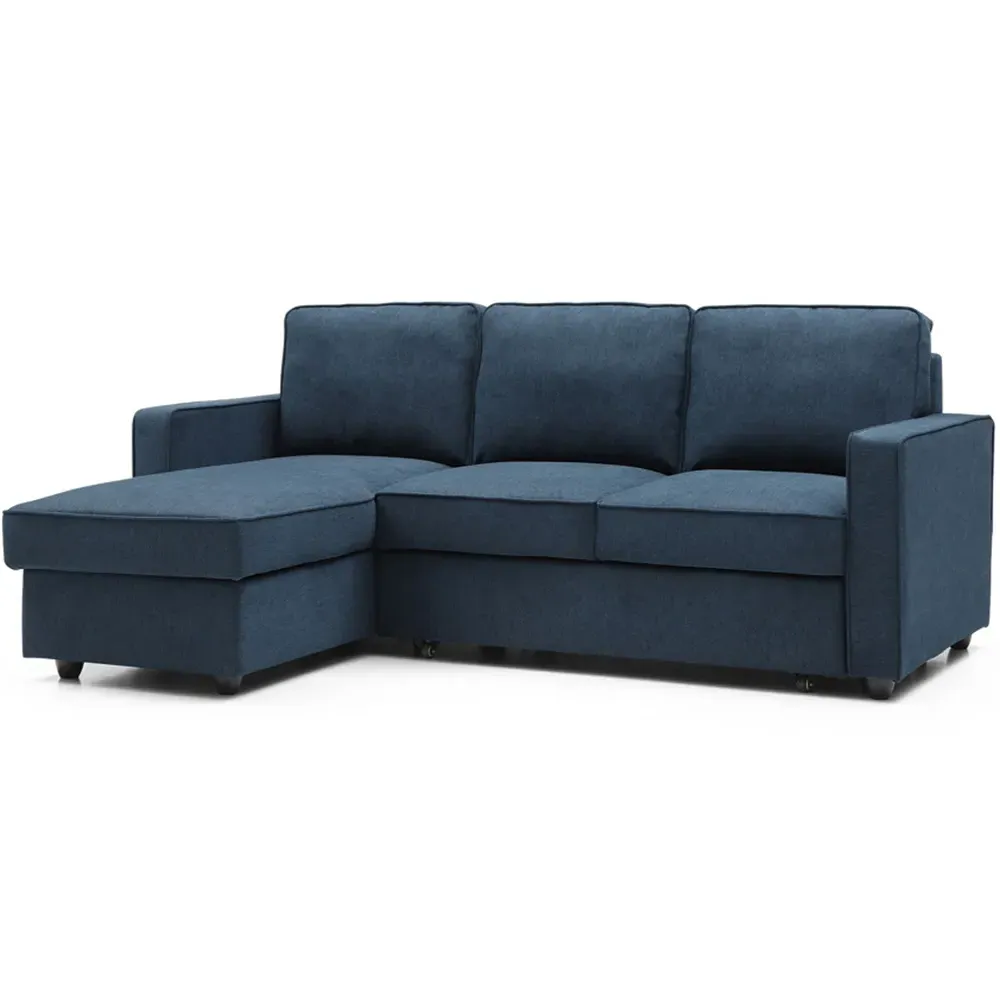 Lucien 3-Seater Corner Sofa Bed with Storage - Blue