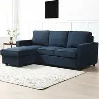 Lucien 3-Seater Corner Sofa Bed with Storage - Blue