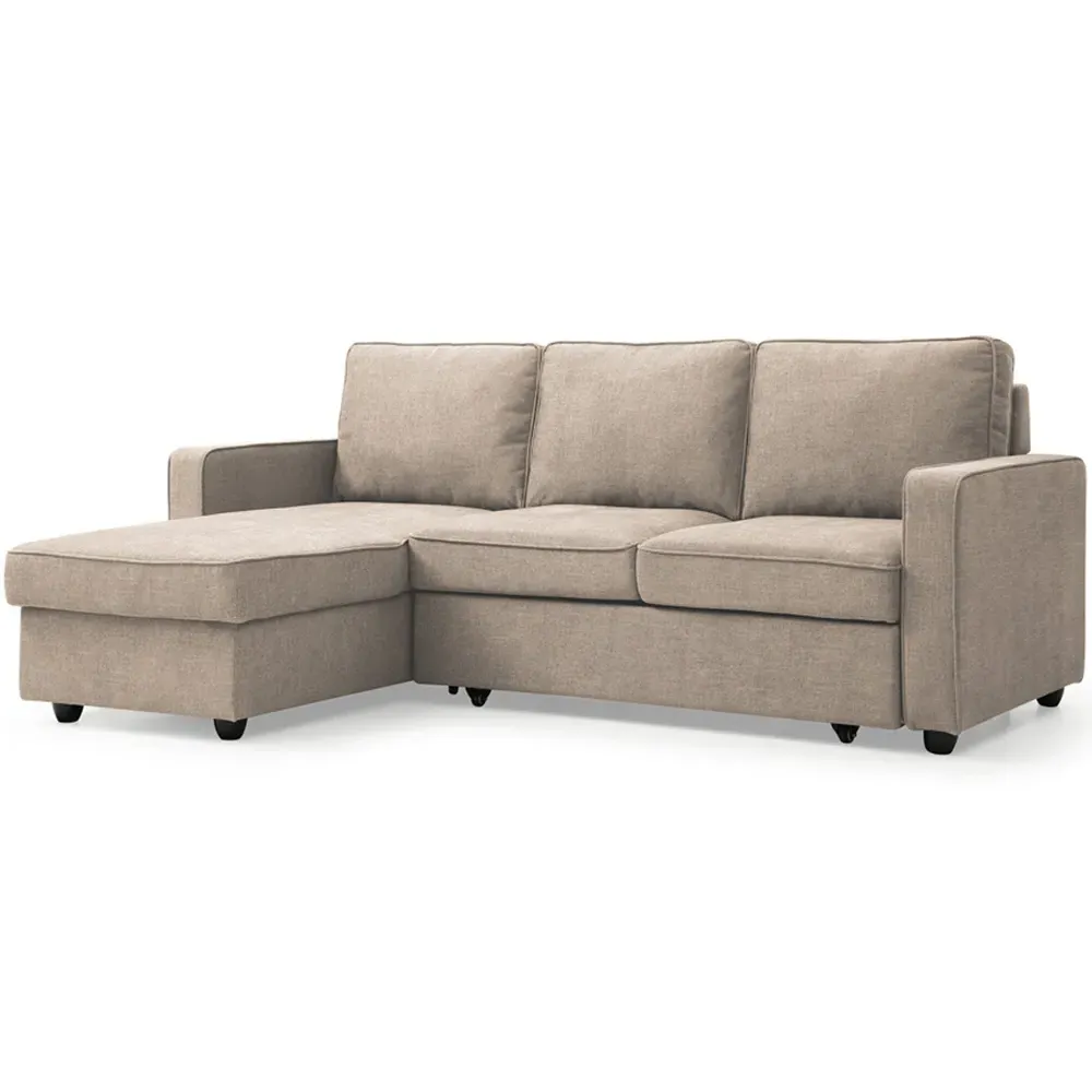 Lucien 3-Seater Corner Sofa Bed with Storage - Cream