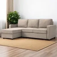Lucien 3-Seater Corner Sofa Bed with Storage - Cream