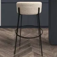 Luella Bar Stool - White, Teddy