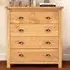 Lugo 4 Drawer Chest of Drawers with Brass Cup Handles - Pine