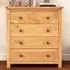 Lugo 4 Drawer Chest of Drawers with Brass Knobs - Pine