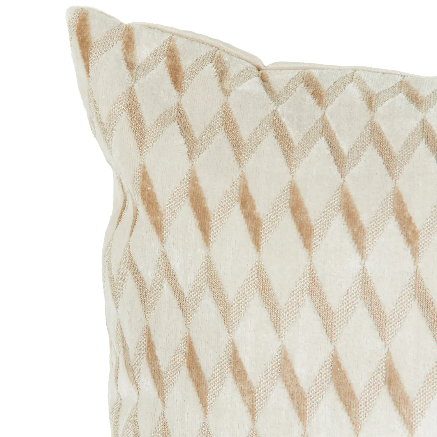 Luna Geo Velvet Cushion - Ivory