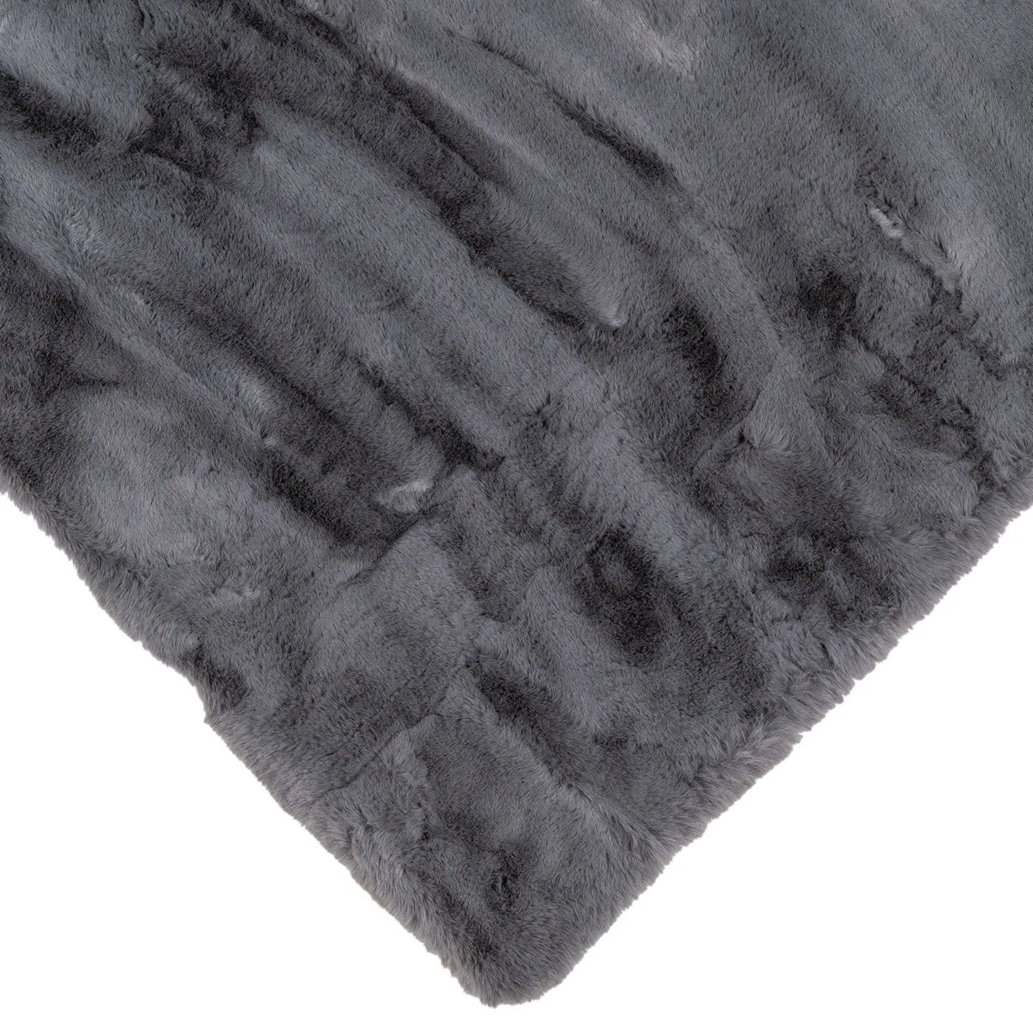 Lux Rabbit Faux Fur Rug - Grey