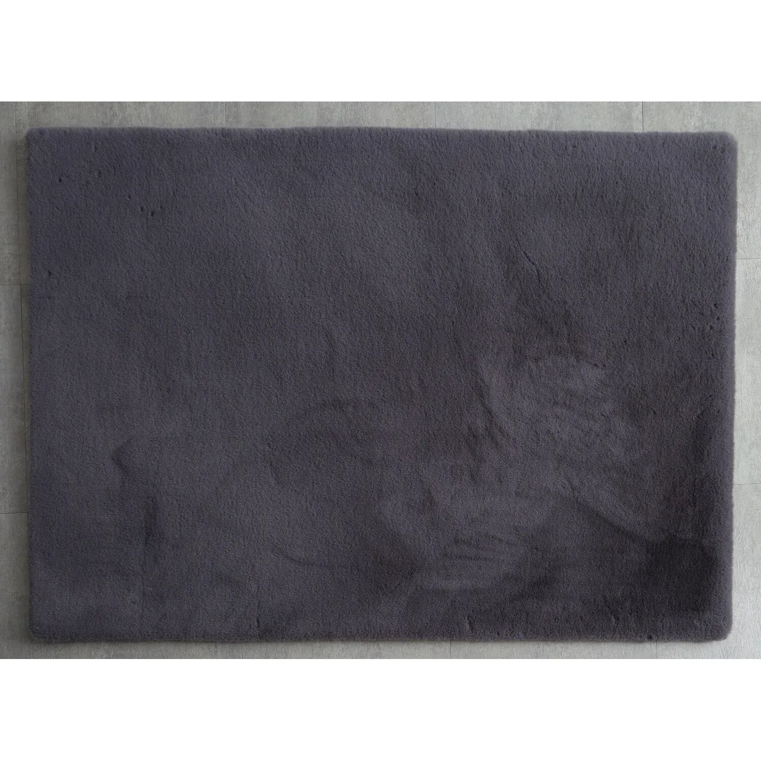 Lux Rabbit Faux Fur Rug - Slate