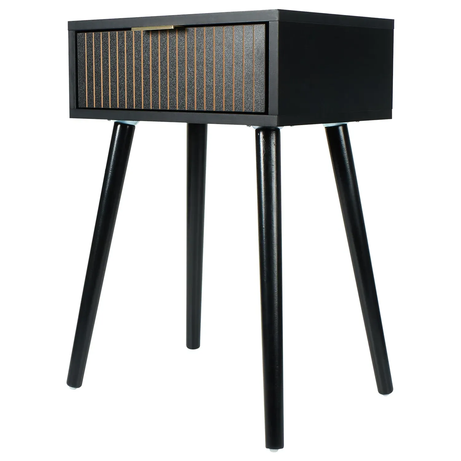 Maddison Bedside Table with Drawer - Black