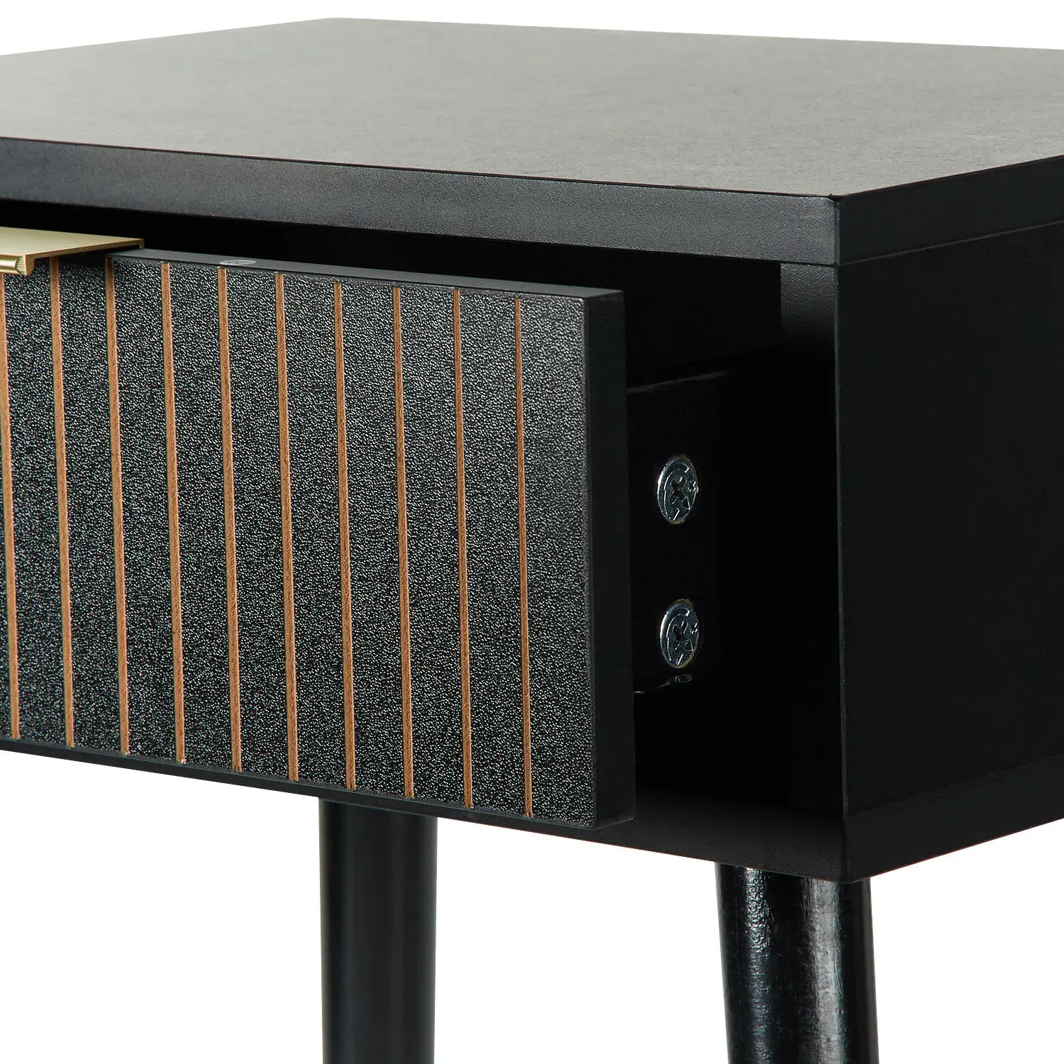 Maddison Bedside Table with Drawer - Black