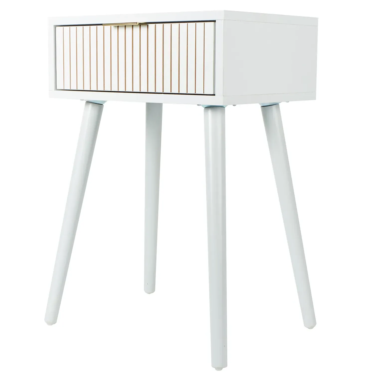 Maddison Bedside Table with Drawer - White