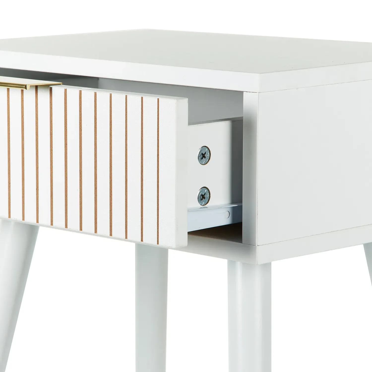 Maddison Bedside Table with Drawer - White