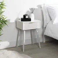 Maddison Bedside Table with Drawer - White