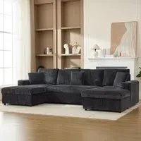 Maddox Pull Out Sofa Bed with Storage - Grey, Chenille