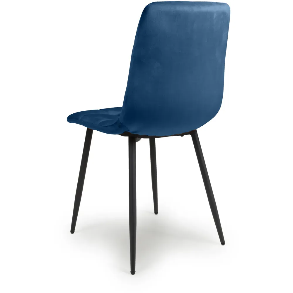 Madison Set of 4 Dining Chairs - Blue, Brushed Velvet