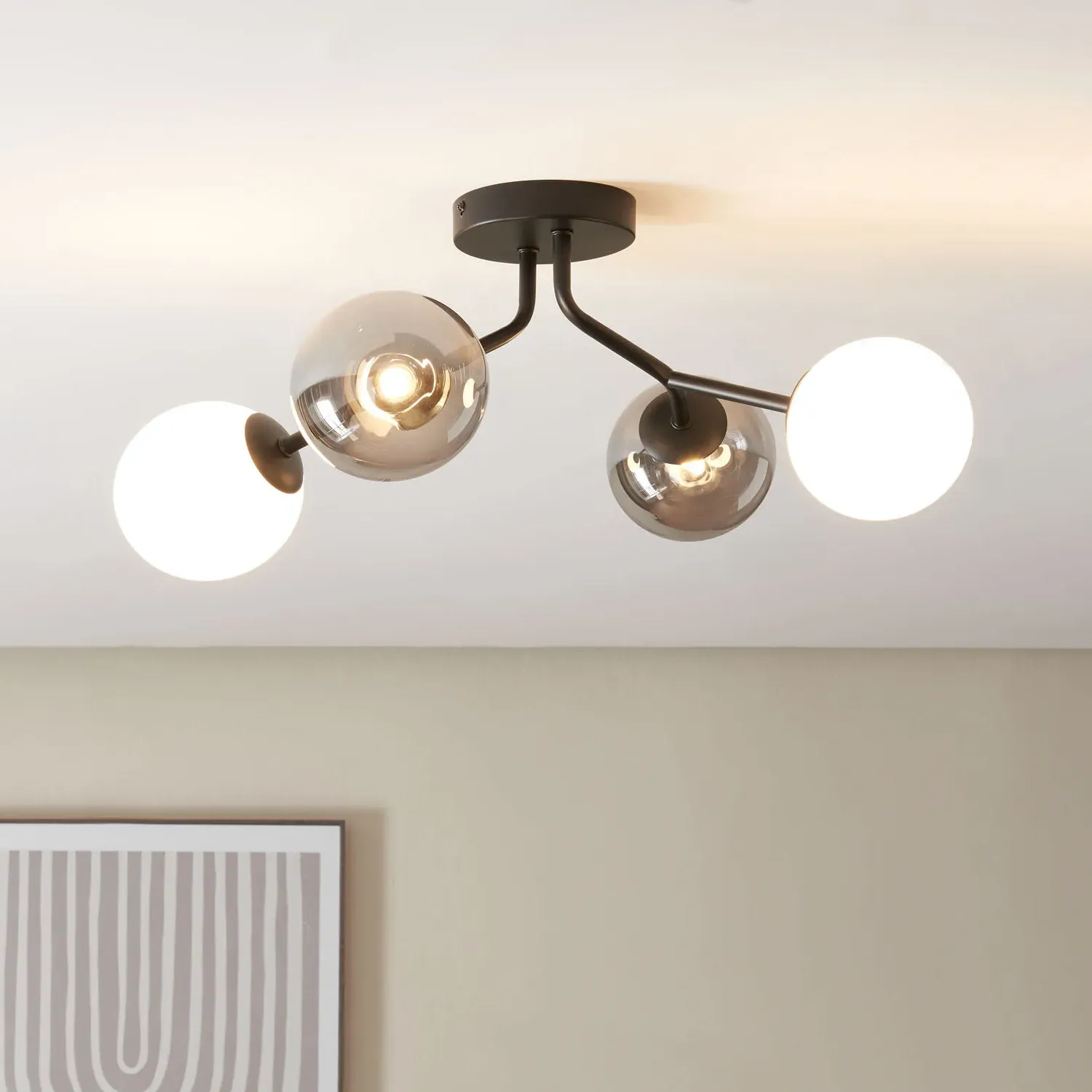 Madrid 4 Light Ceiling Fitting - Black