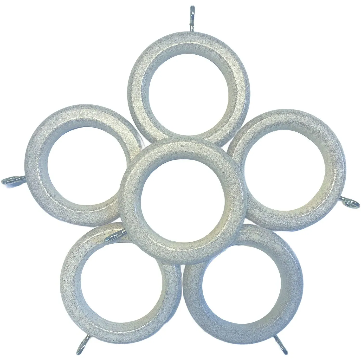 Madrid Curtain Rings Pack of 6 - Linen image
