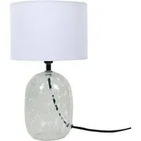 Maeva Clouded Glass Table Lamp - White, Glass