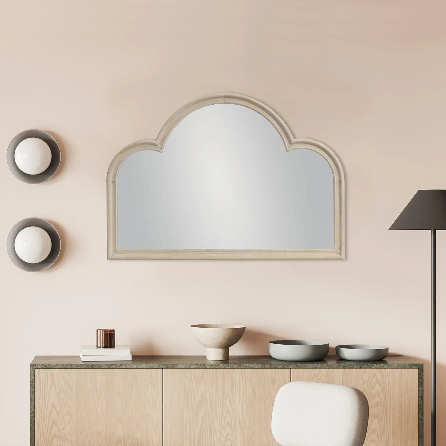 Maeve 70cm Arched Mirror - Wood