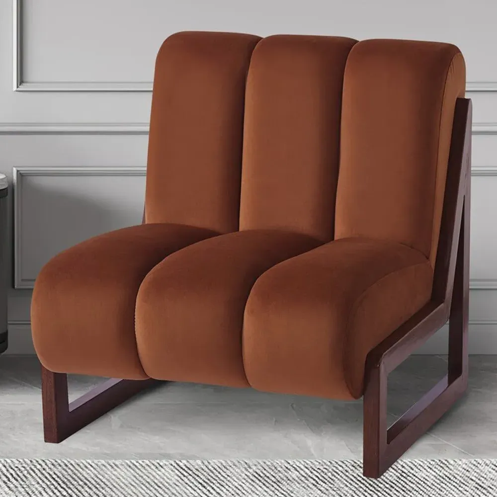 Maeve Accent Chair - Orange, Velvet image