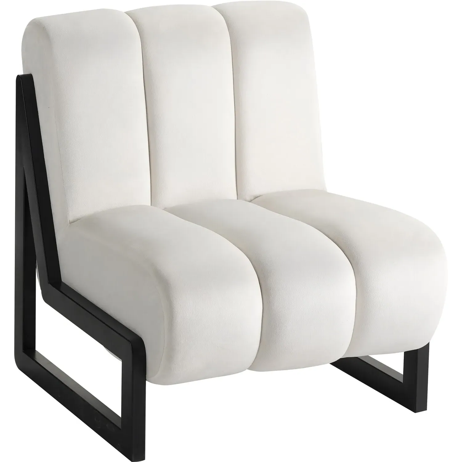 Maeve Accent Chair - White, Velvet
