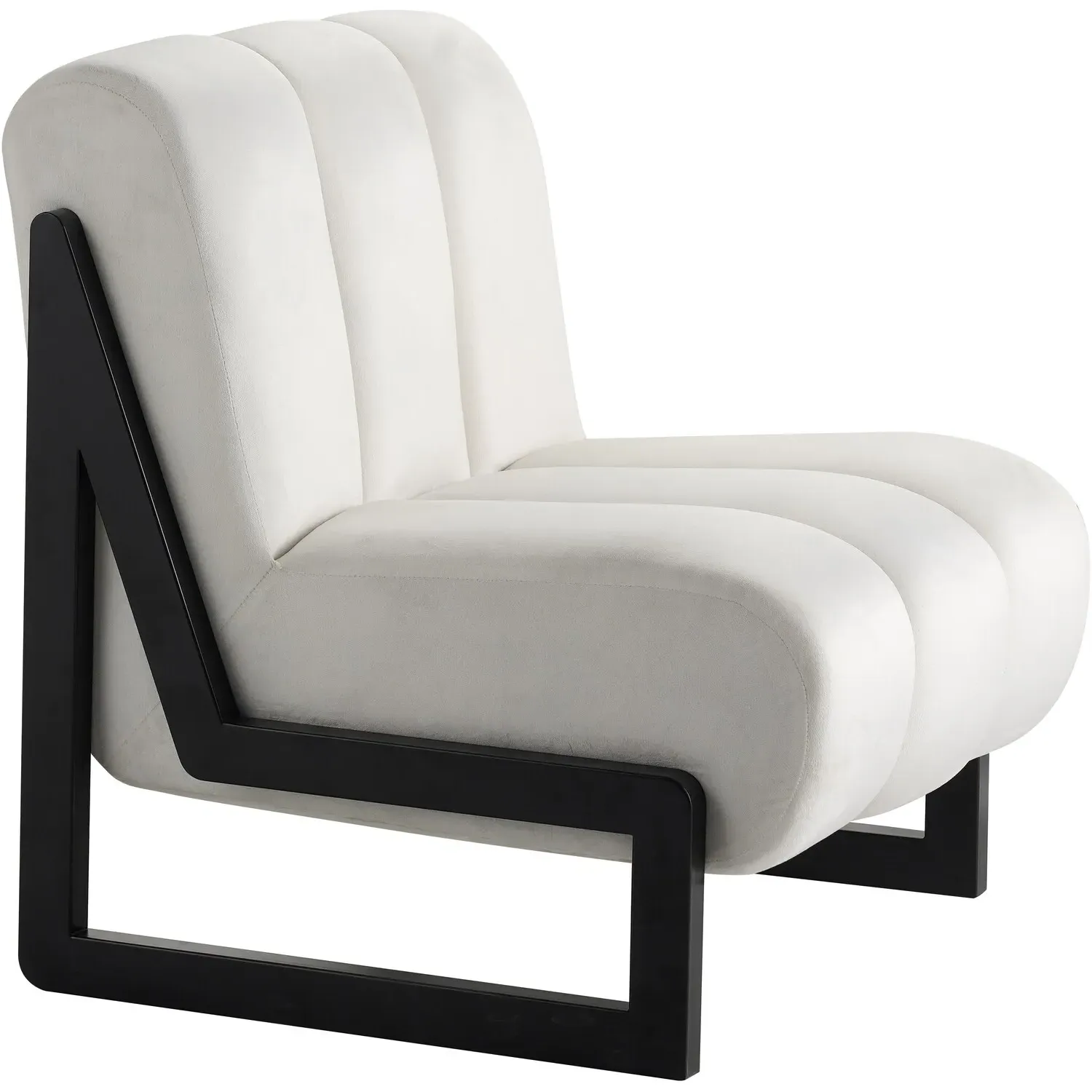 Maeve Accent Chair - White, Velvet