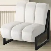 Maeve Accent Chair - White, Velvet