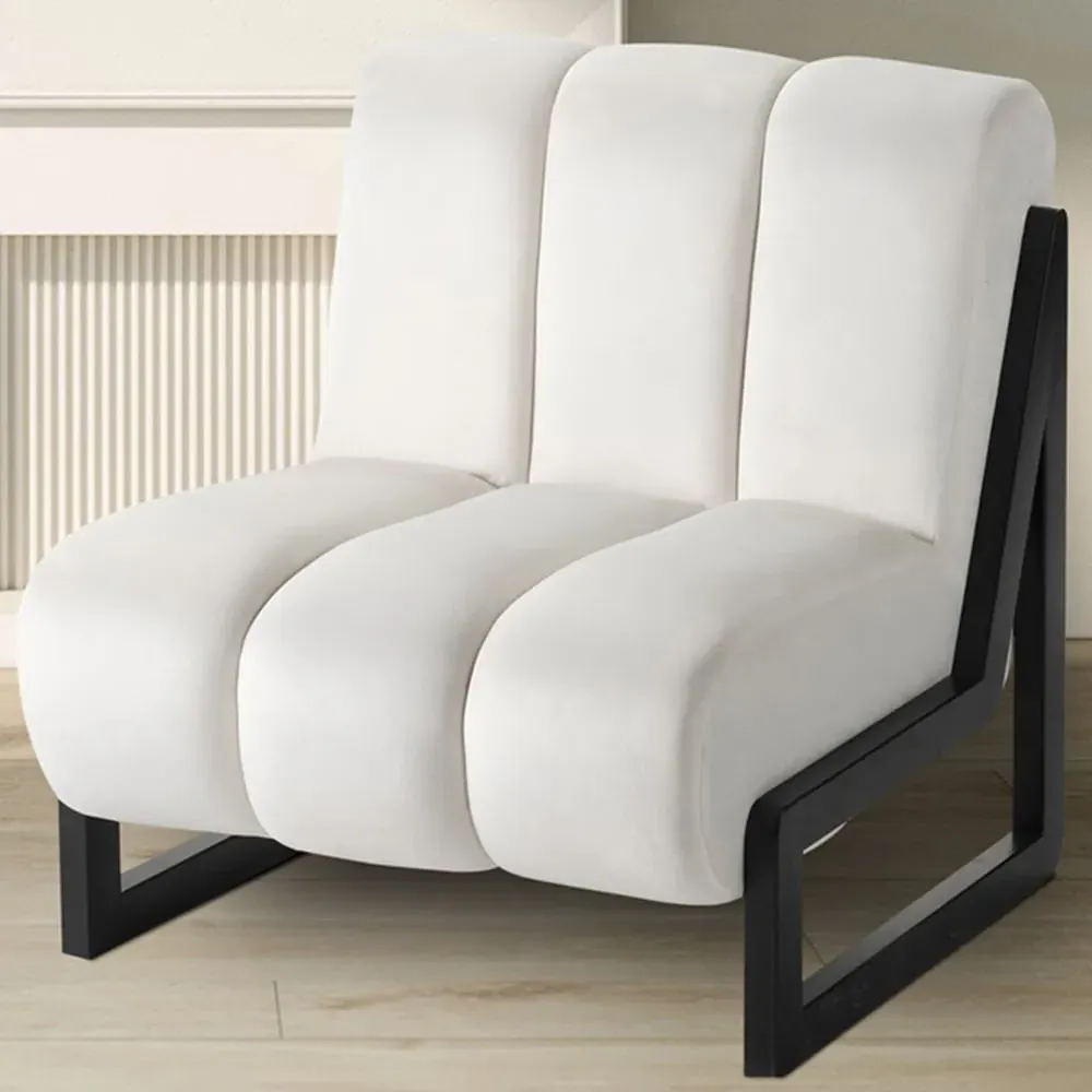 Maeve Accent Chair - White, Velvet image