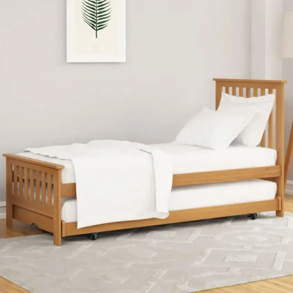 Maeve Single Guest Bed with Trundle - Natural, Oak