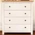 Maggiori 4 Drawer Chest of Drawers with Brass Knobs - White, Pine