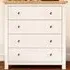 Maggiori 4 Drawer Chest of Drawers with Chrome Knobs - White, Pine