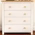 Maggiori 4 Drawer Chest of Drawers with Wood Knobs - White, Pine