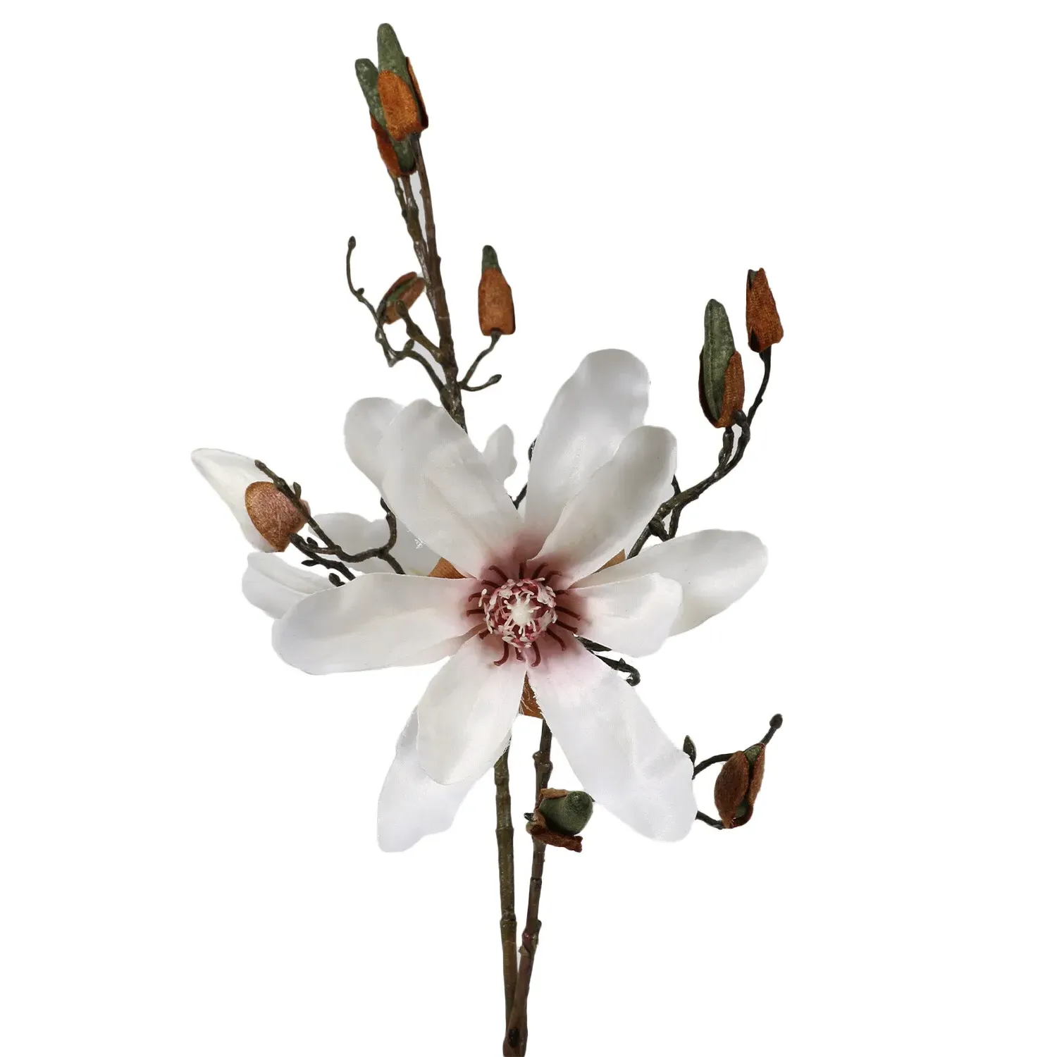 Magnolia Single Stem Artificial Flower - White