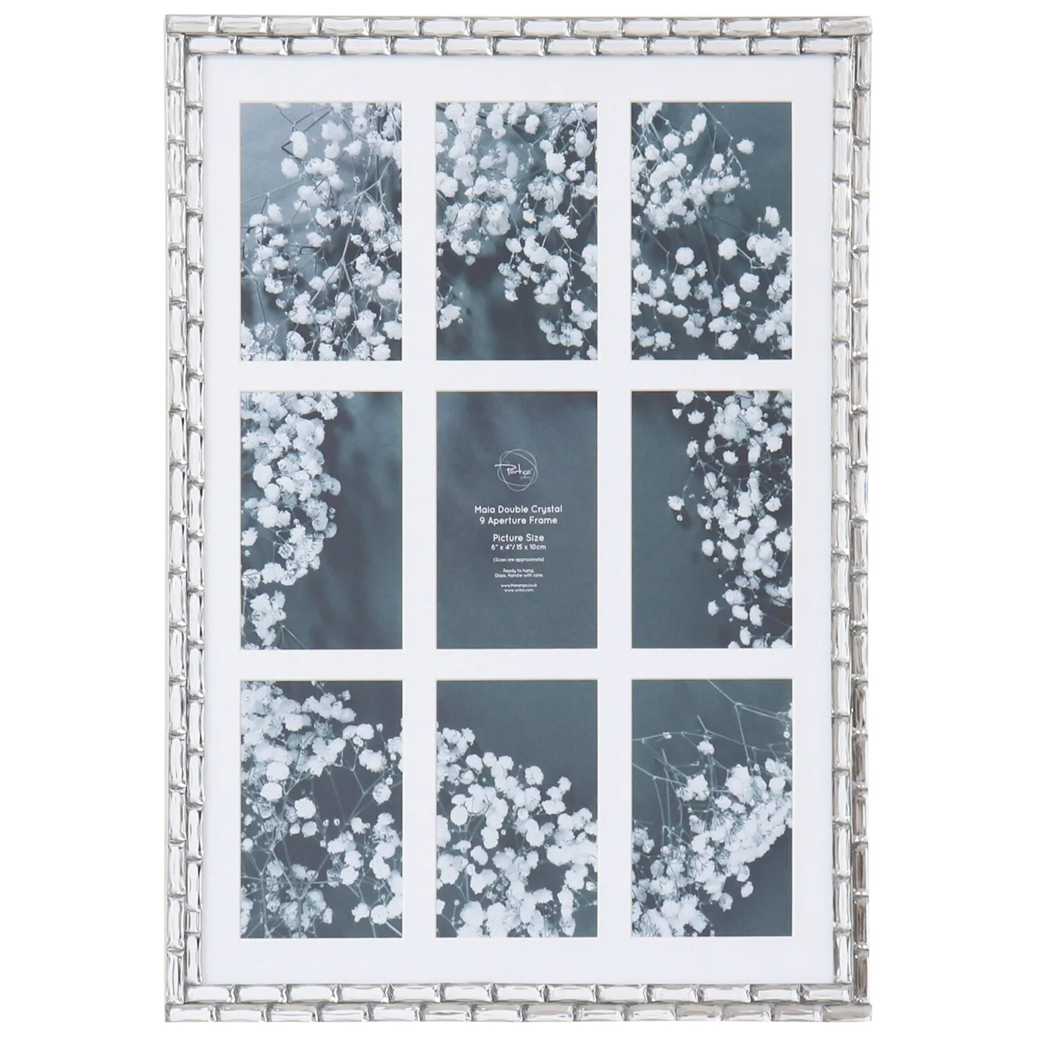 Maia 9-Aperture Photo Frame - Crystal