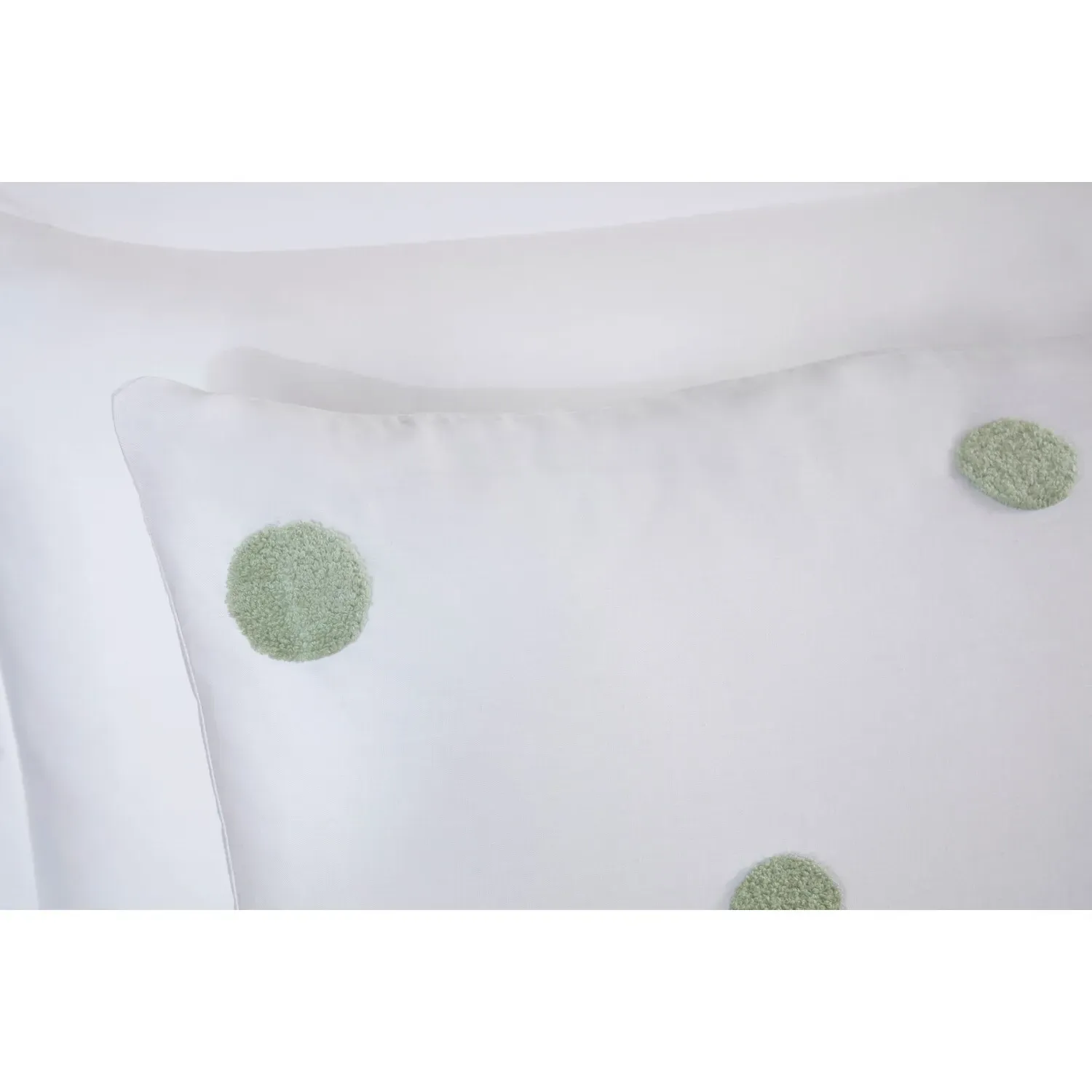 Maia Single Tufted Dot Duvet Cover Set - Sage, Polycotton