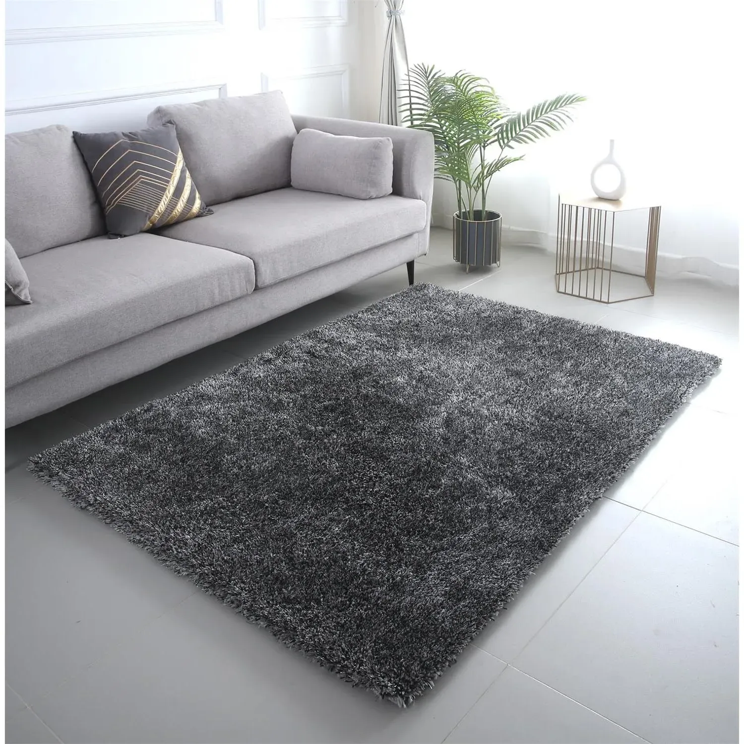 Maison 120cm Shag Rug - Mixed Grey