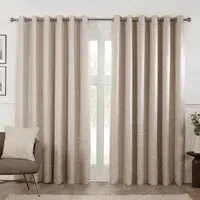 Maison Blackout Curtain with Eyelet Header - Natural