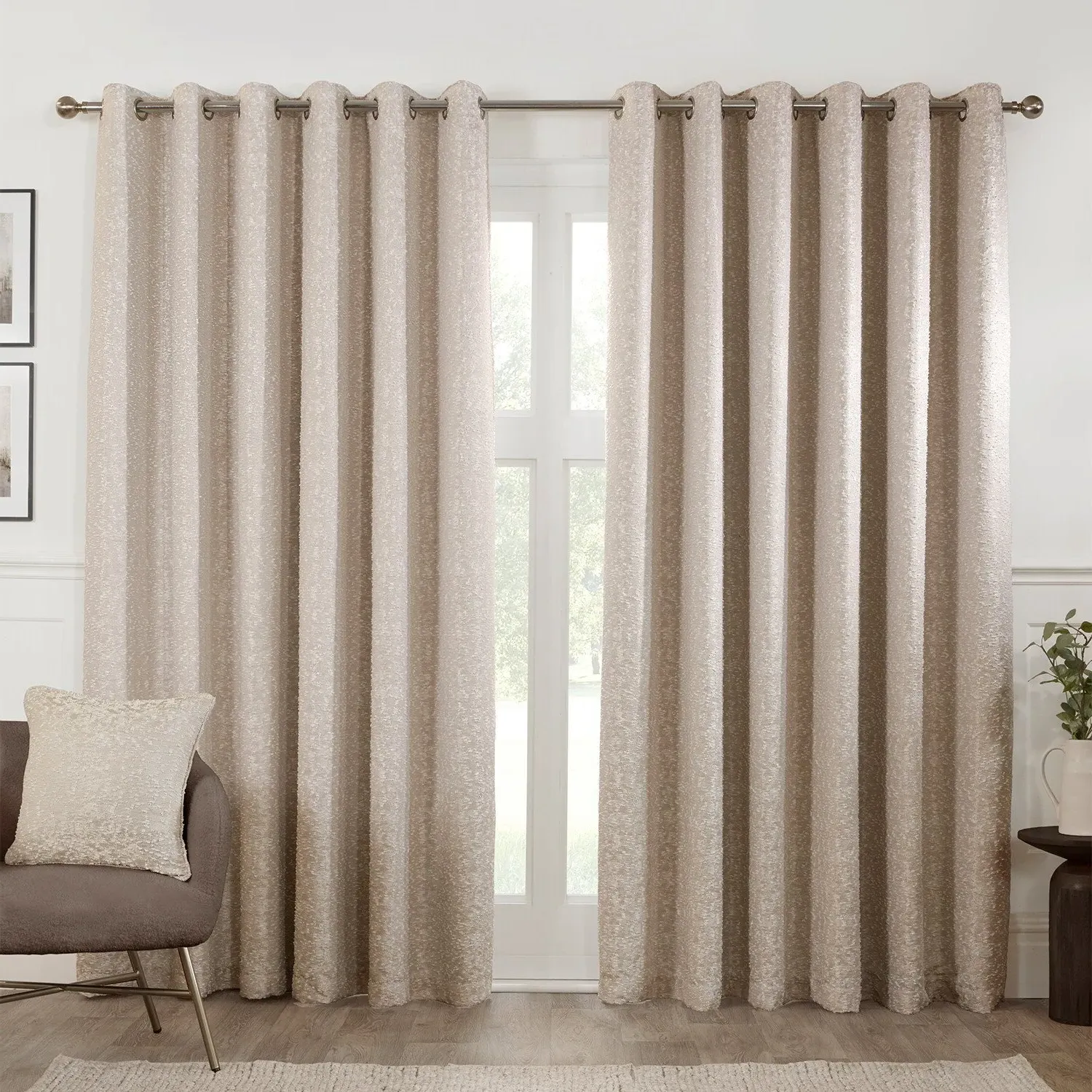 Maison Blackout Curtain with Eyelet Header - Natural