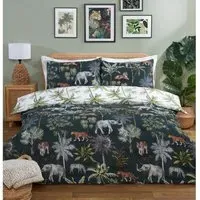 Malawi King Size Duvet Cover and Pillowcase Set - Navy
